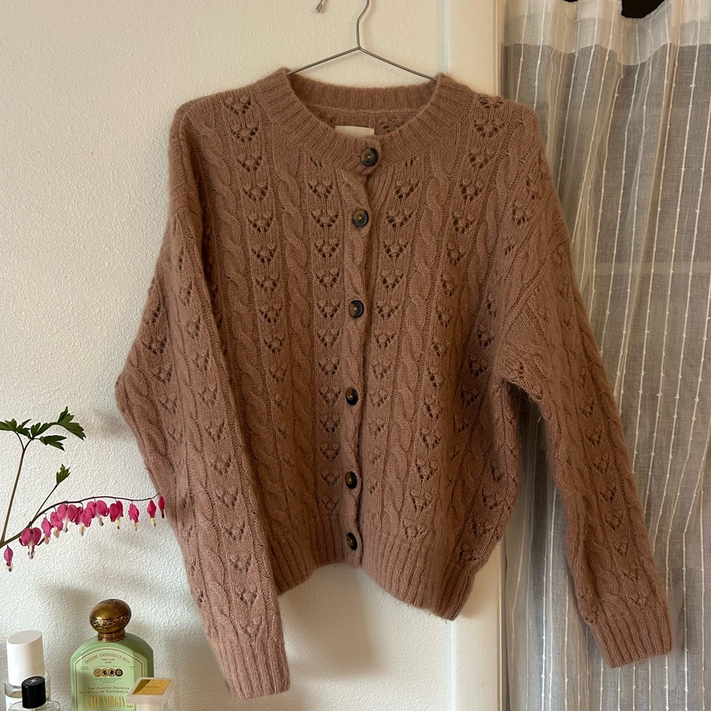 Cozy mauve knit cardigan